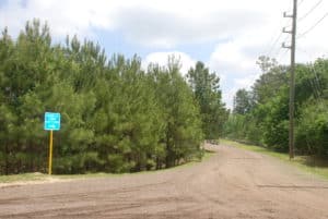 Entrance to 100 Acre Wood Preserve Parking Lot