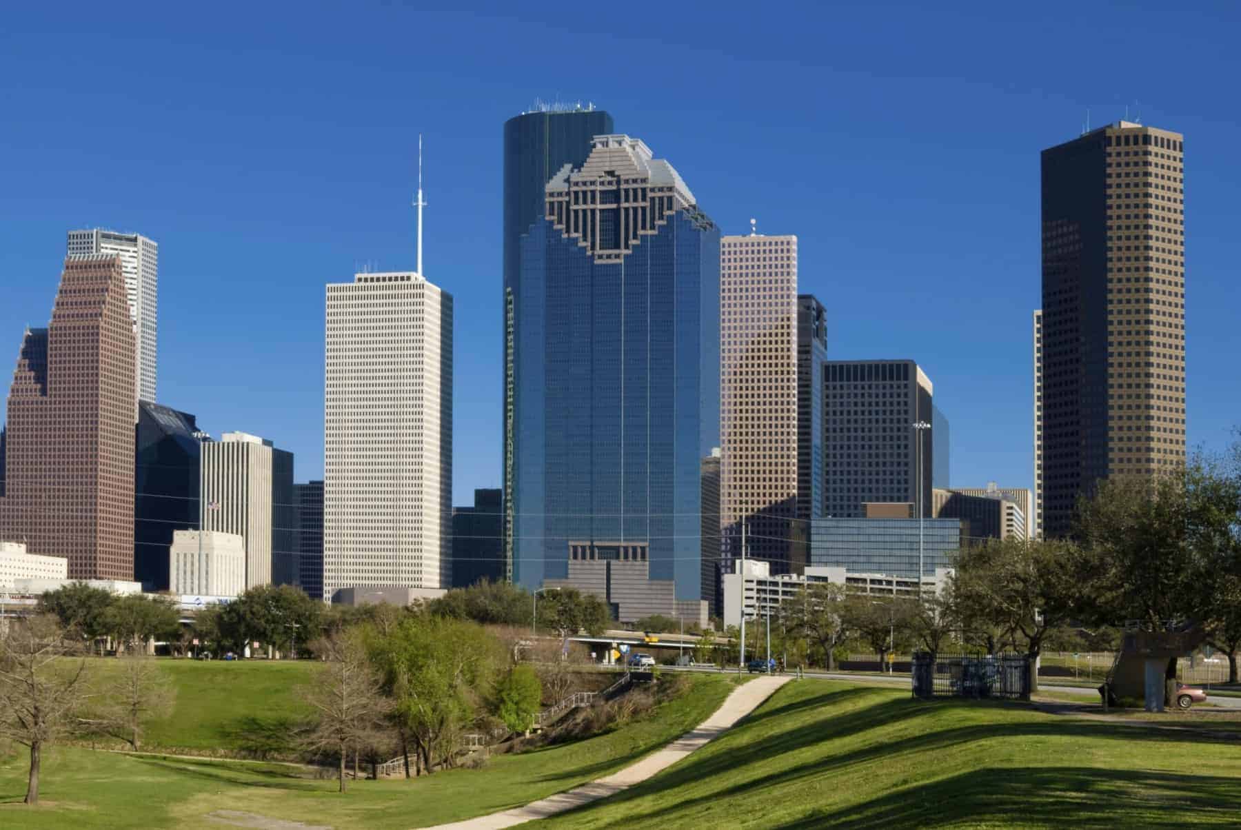Downtown Houston TX Skyline in Houston TX