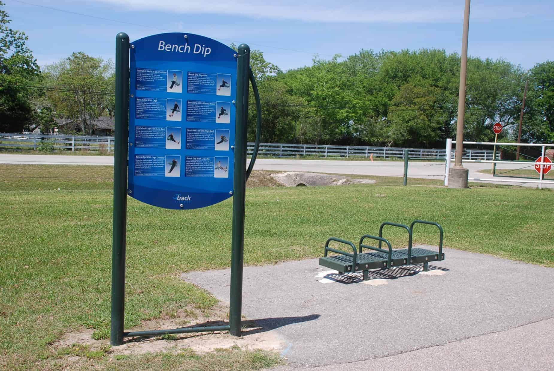 Exercise Equipment along Hike & Bike Trail at Zube Park Hockley TX