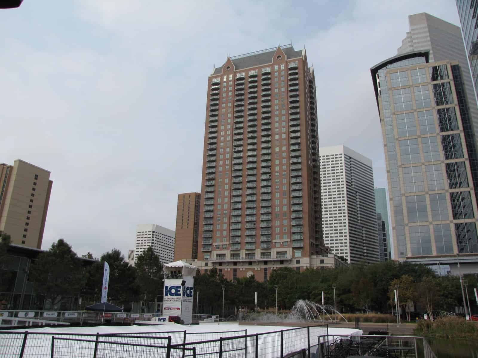 Discovery Green Houston TX View of Ice Rink