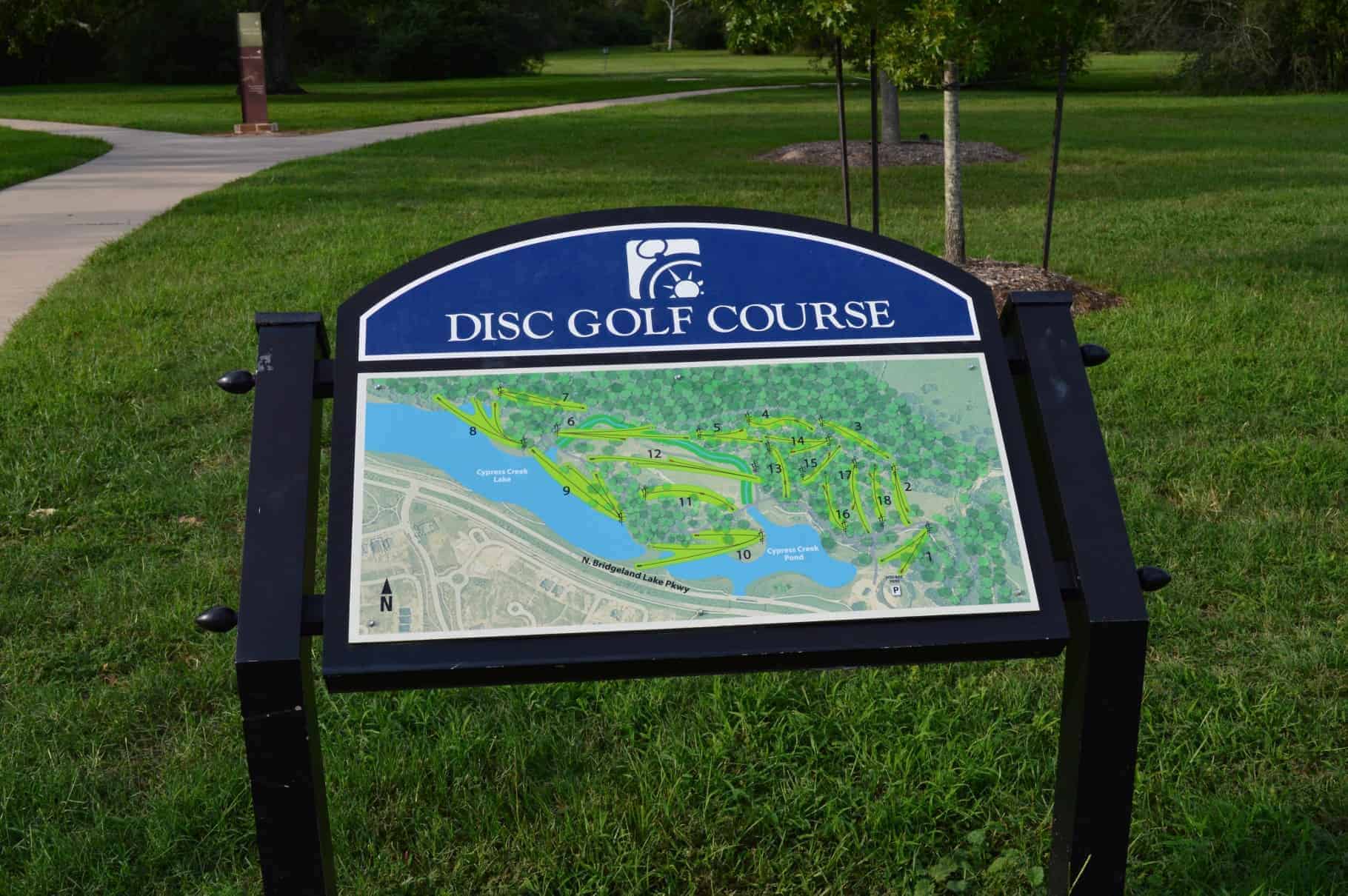 Bridgeland Cypress TX Disk Golf Course Map