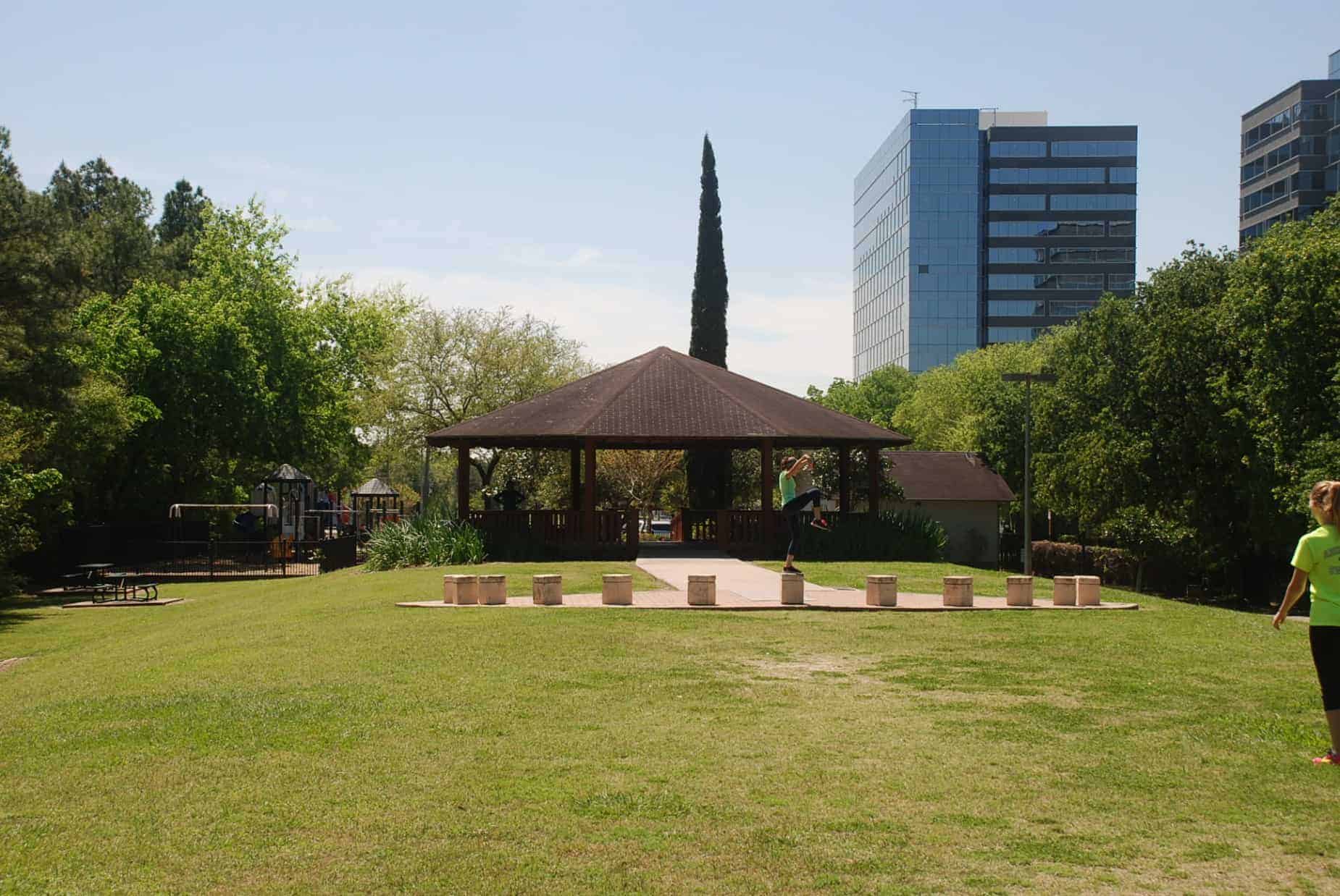 Gazebo & sundial at Terry Hershey Park Houston TX