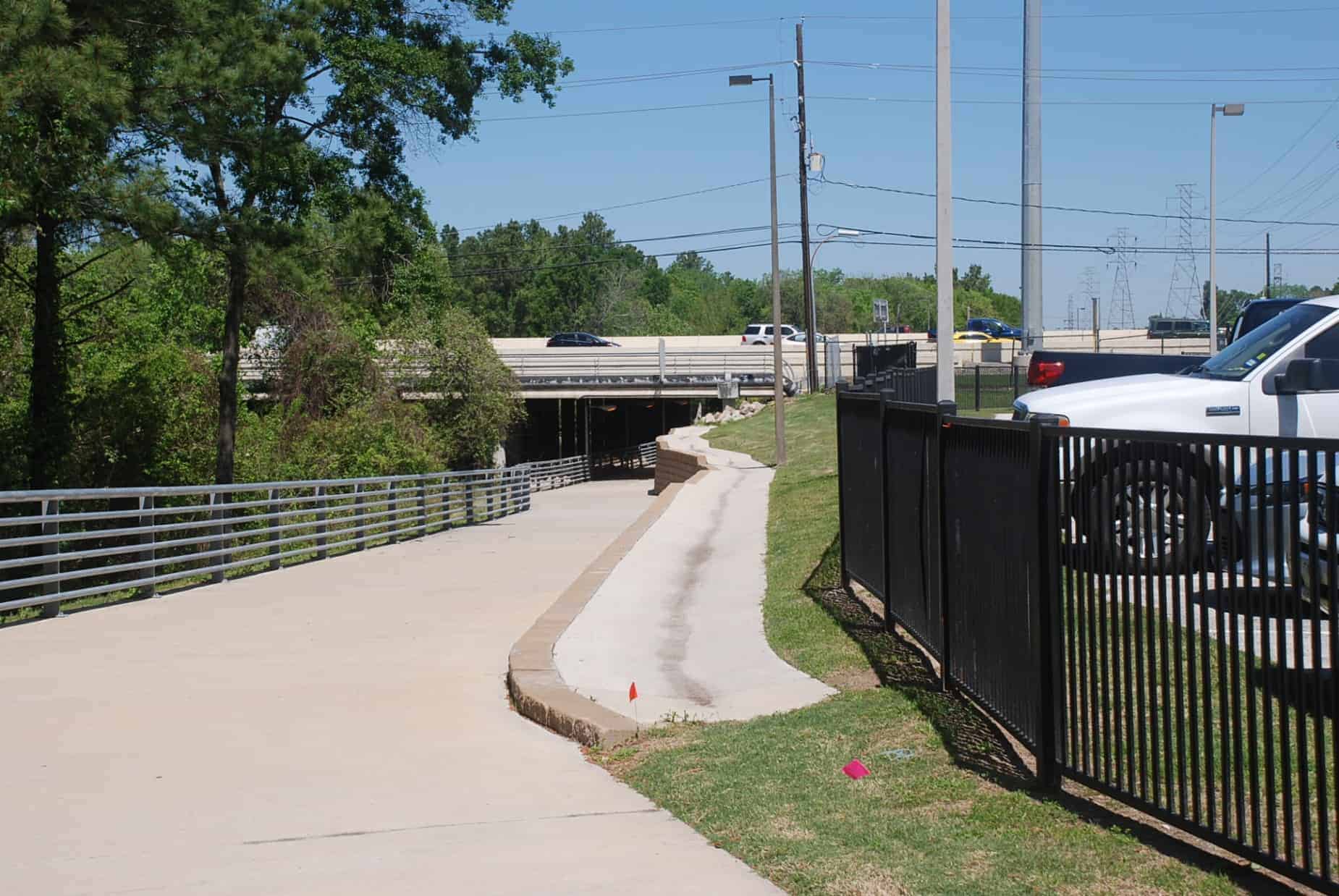 Hike & Bike Trail continuing North under I-10 at Terry Hershey Park Houston TX