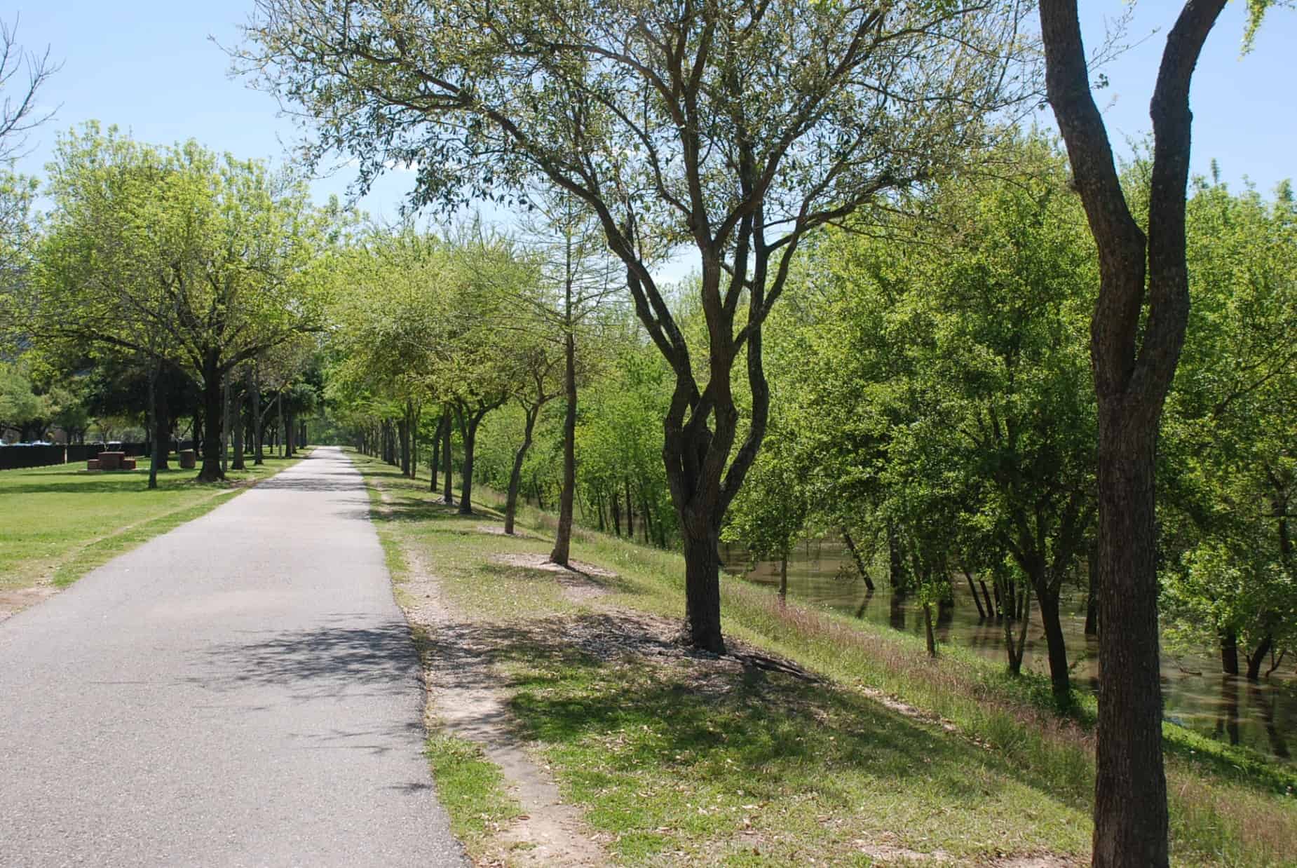 Hike & Bike Trail with picnic areas at Terry Hershey Park Houston TX