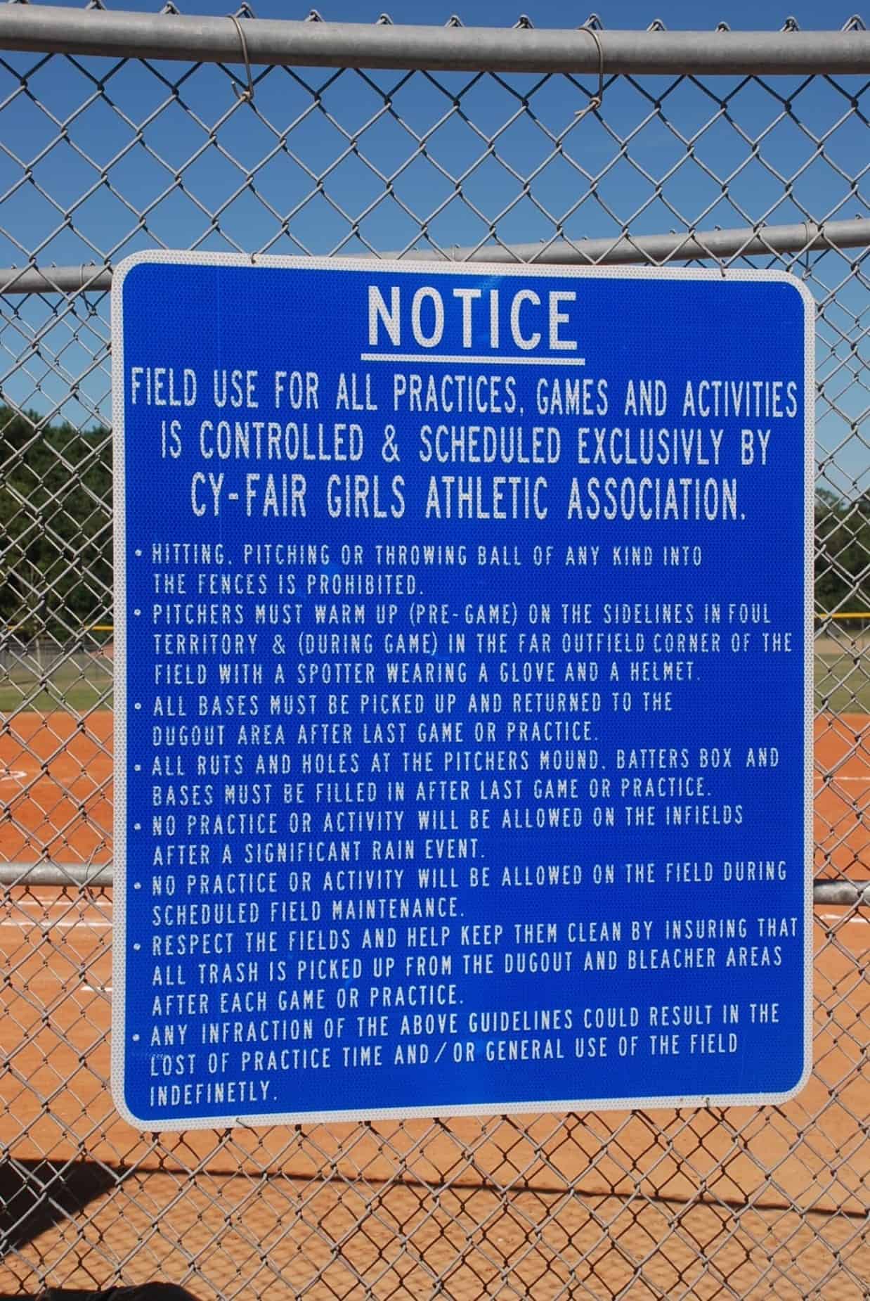 Sign at Dyess Park