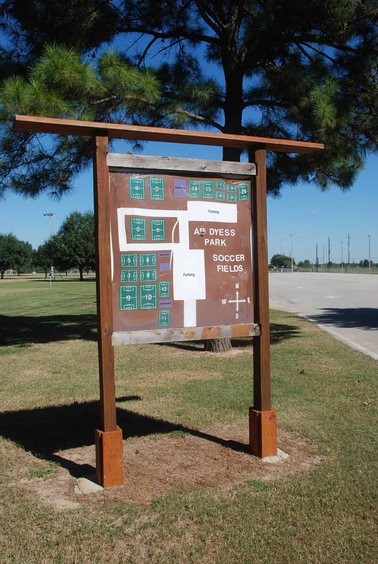 Soccer Field Map Signage at Dyess Park Cypress TX