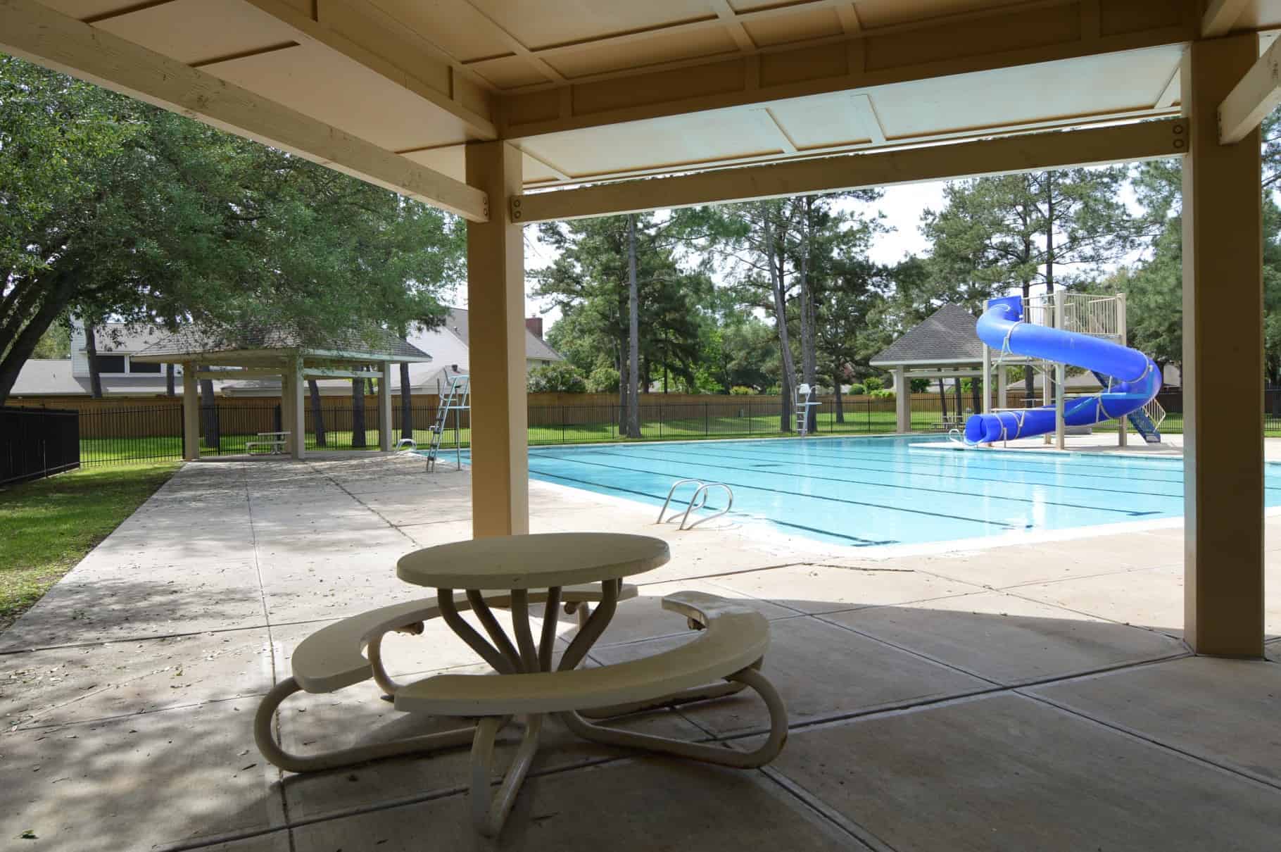Copperfield Houston TX Southcreek Village Covered Pool Area Royal Gardens and Autumn Laurel