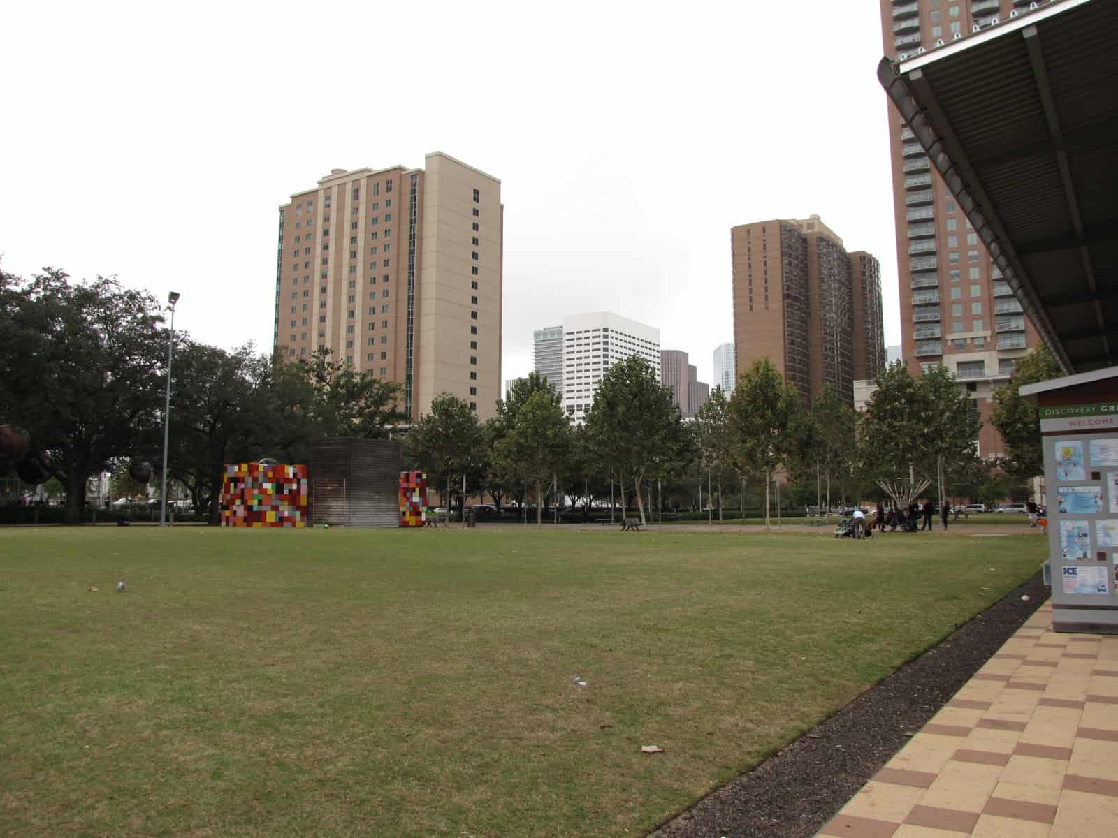 Discovery Green Art in the Park and Downtown Views
