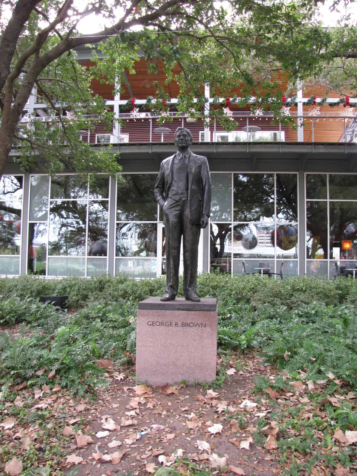 Discovery Green Statue of Goerge R. Brown