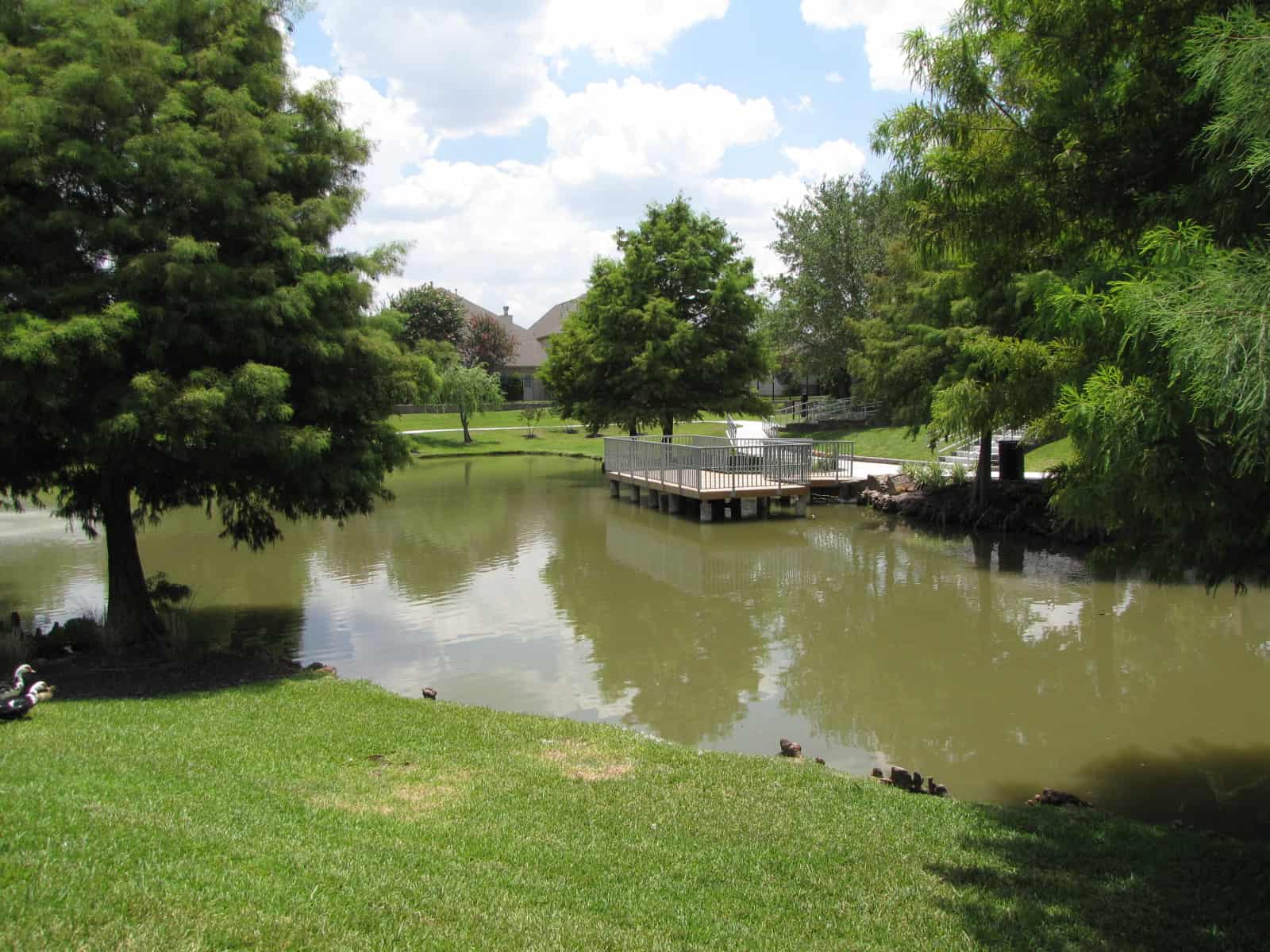 Fishing Pier on Pond at Waller Park