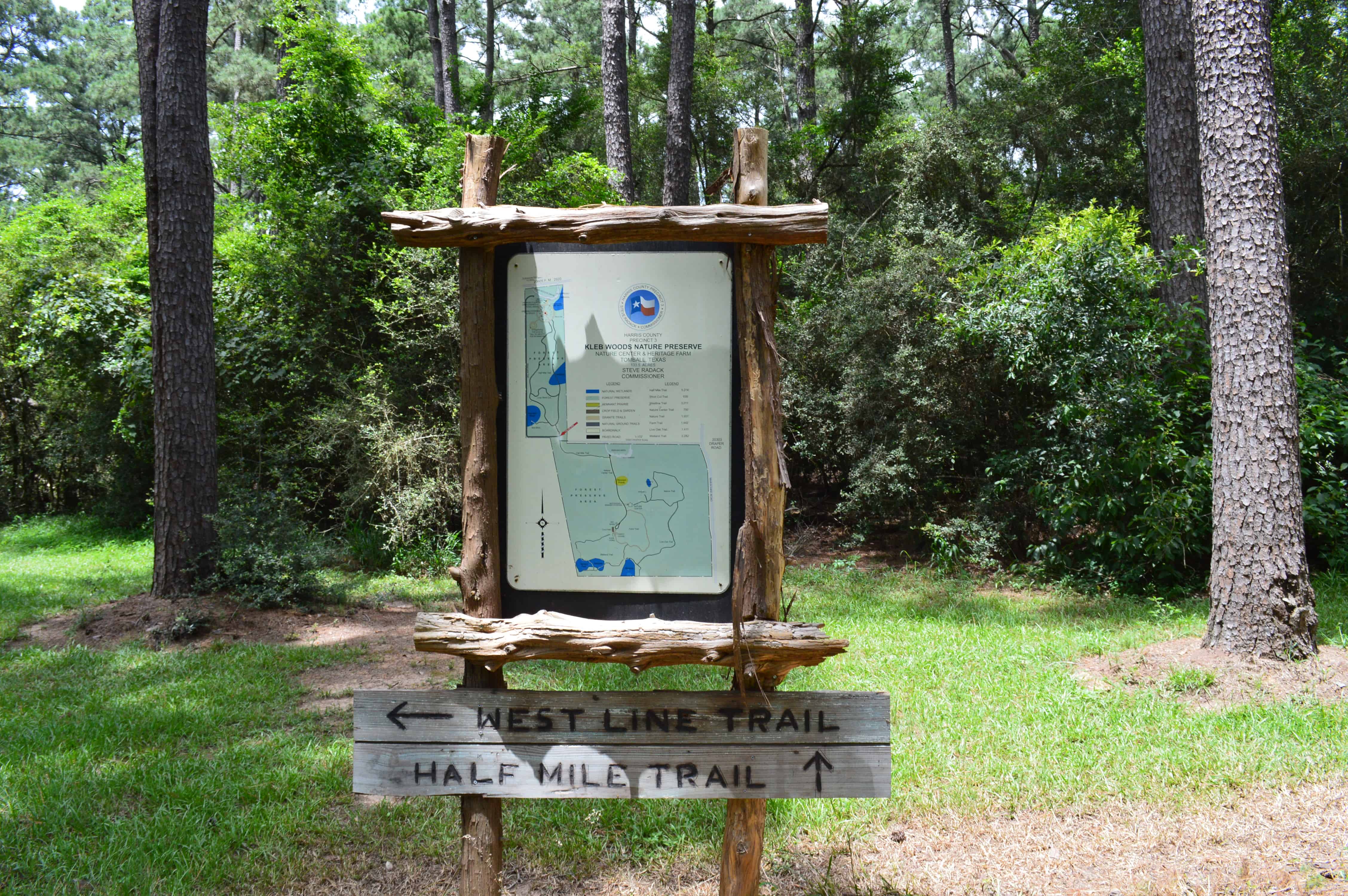 Kleb Woods Nature Preserve Park Layout with Trail Sign