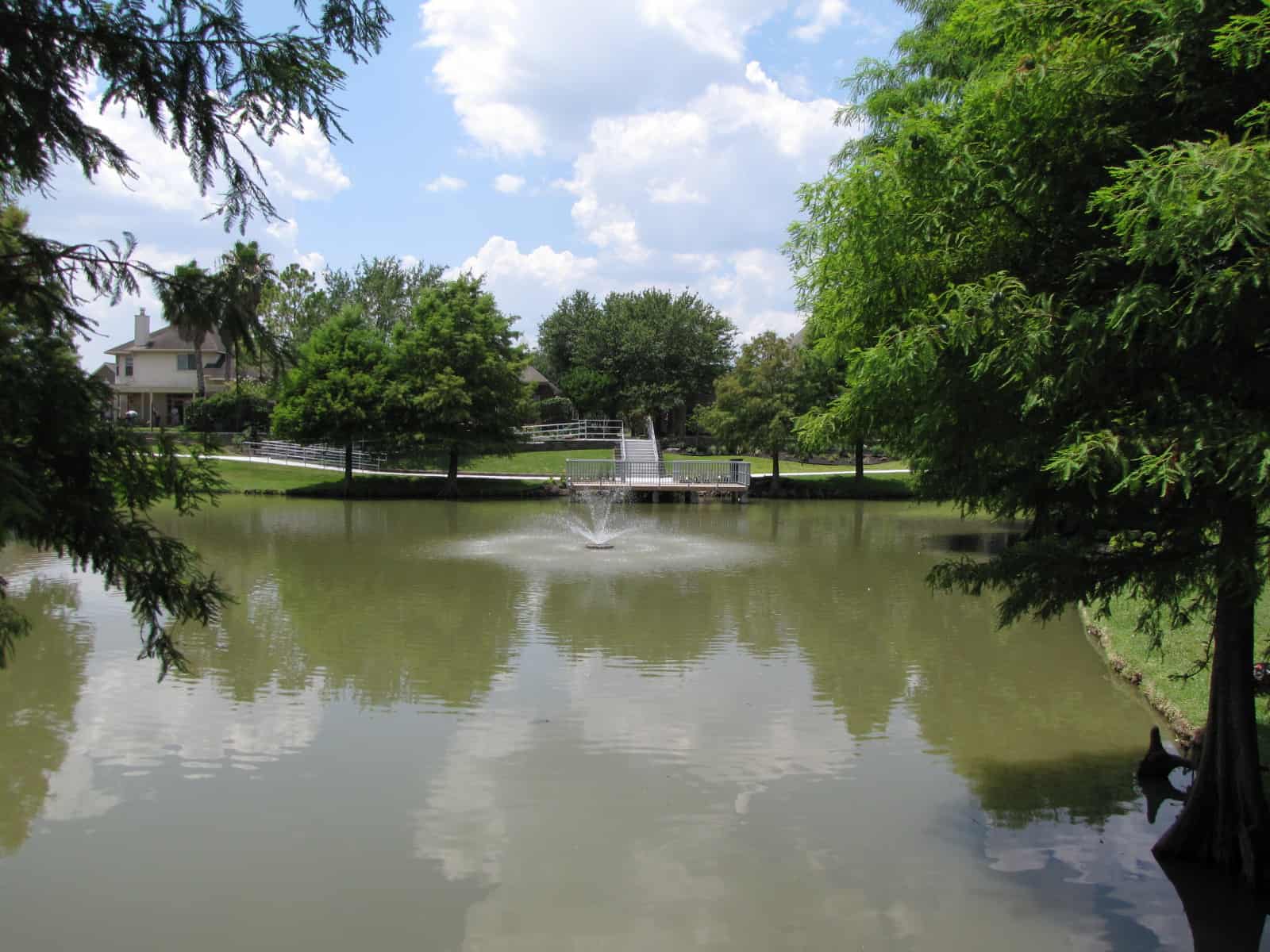 Pond with Fishing Pier at Waller Park