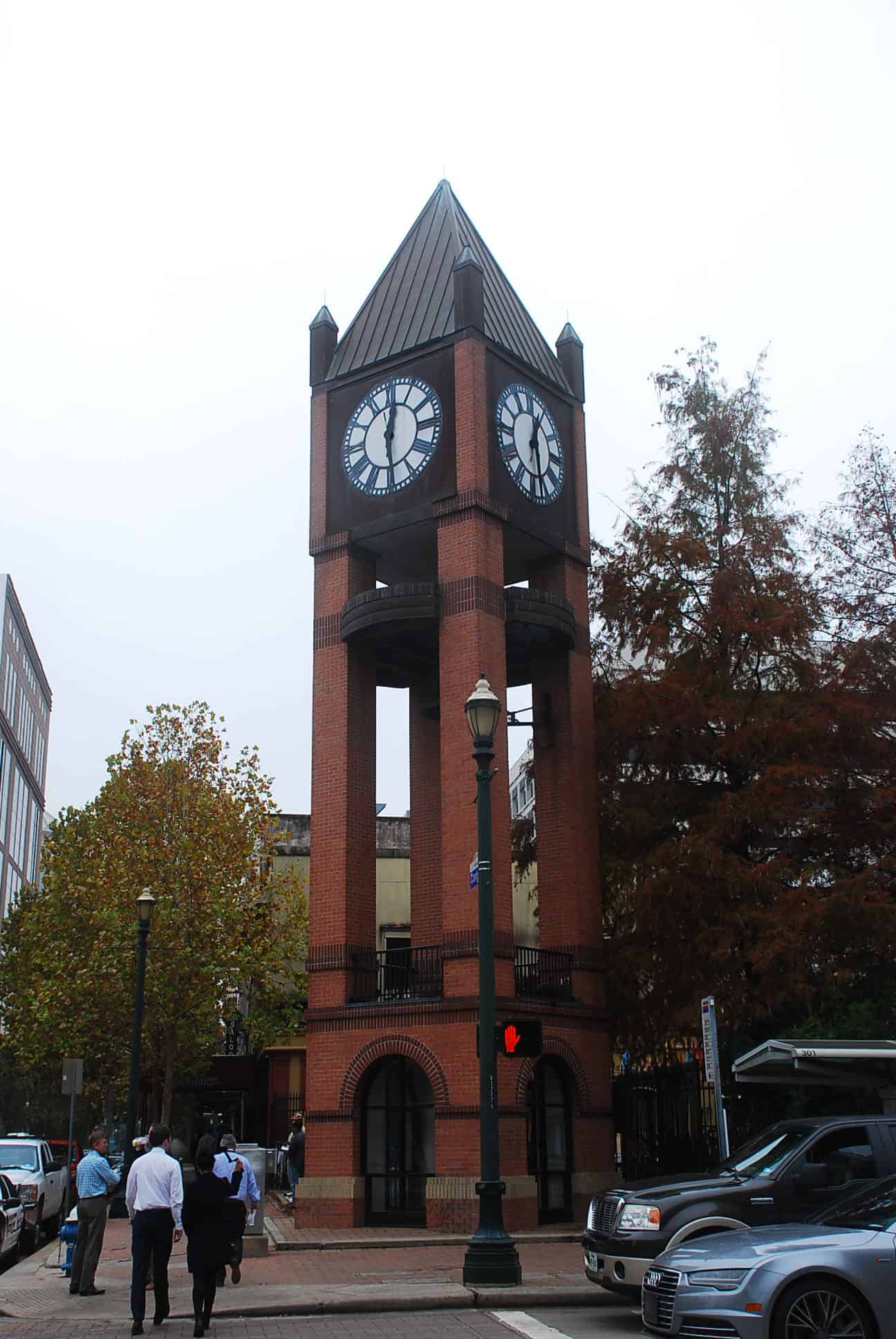 The Old City Hall Bell and Clock adjacent to Market Square Park