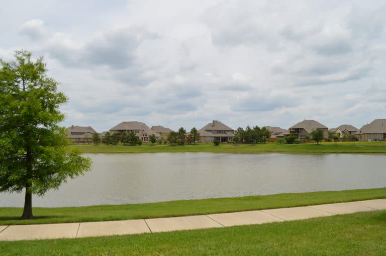 Fairfield homes for sale — a community lake and greenbelt walking trail in Fairfield, Cypress, TX 77433