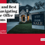 Highest and best offer in Texas — a Houston home for sale at dusk during a multiple-offer situation