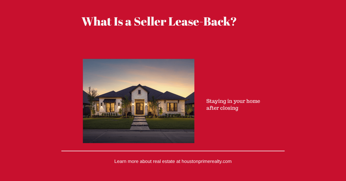 Houston Prime Realty blog card: what is a seller lease-back?