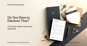 Texas seller's disclosure — real estate contract documents and house keys