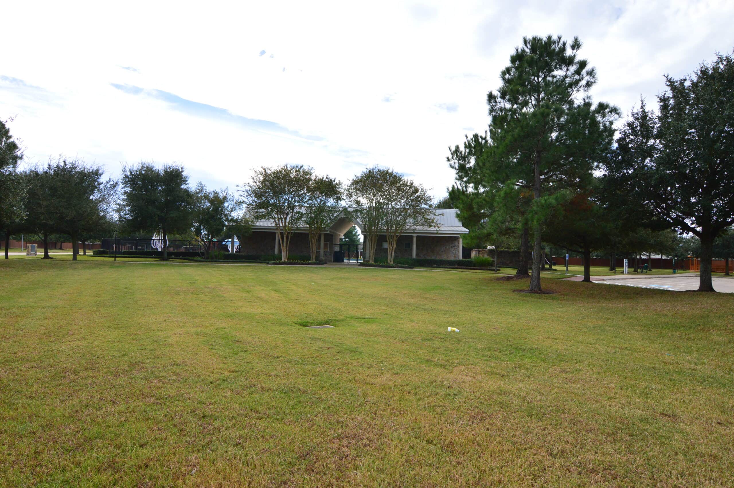 Westgate community pool pavilion and lawn in Cypress, TX 77433