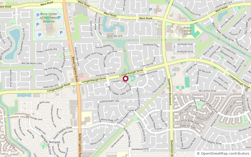 Copper Lakes location map along Barker Cypress Road between FM 529 and Tuckerton, off Highway 6 in Houston, TX 77095