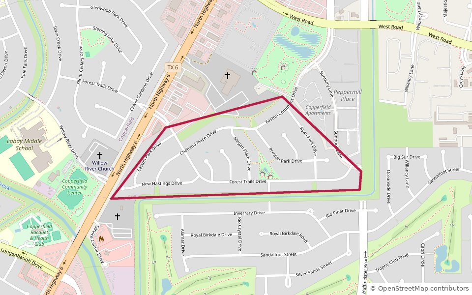 Copperfield Easton Commons boundary map — Houston 77095