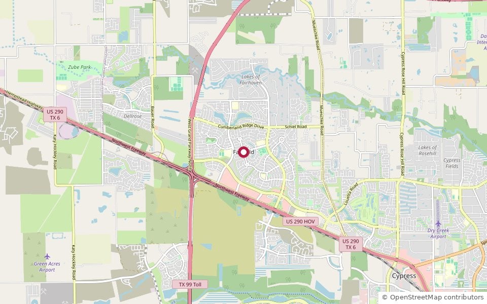 Fairfield location map along US-290 between Mason Road and the Grand Parkway in Cypress, TX 77433