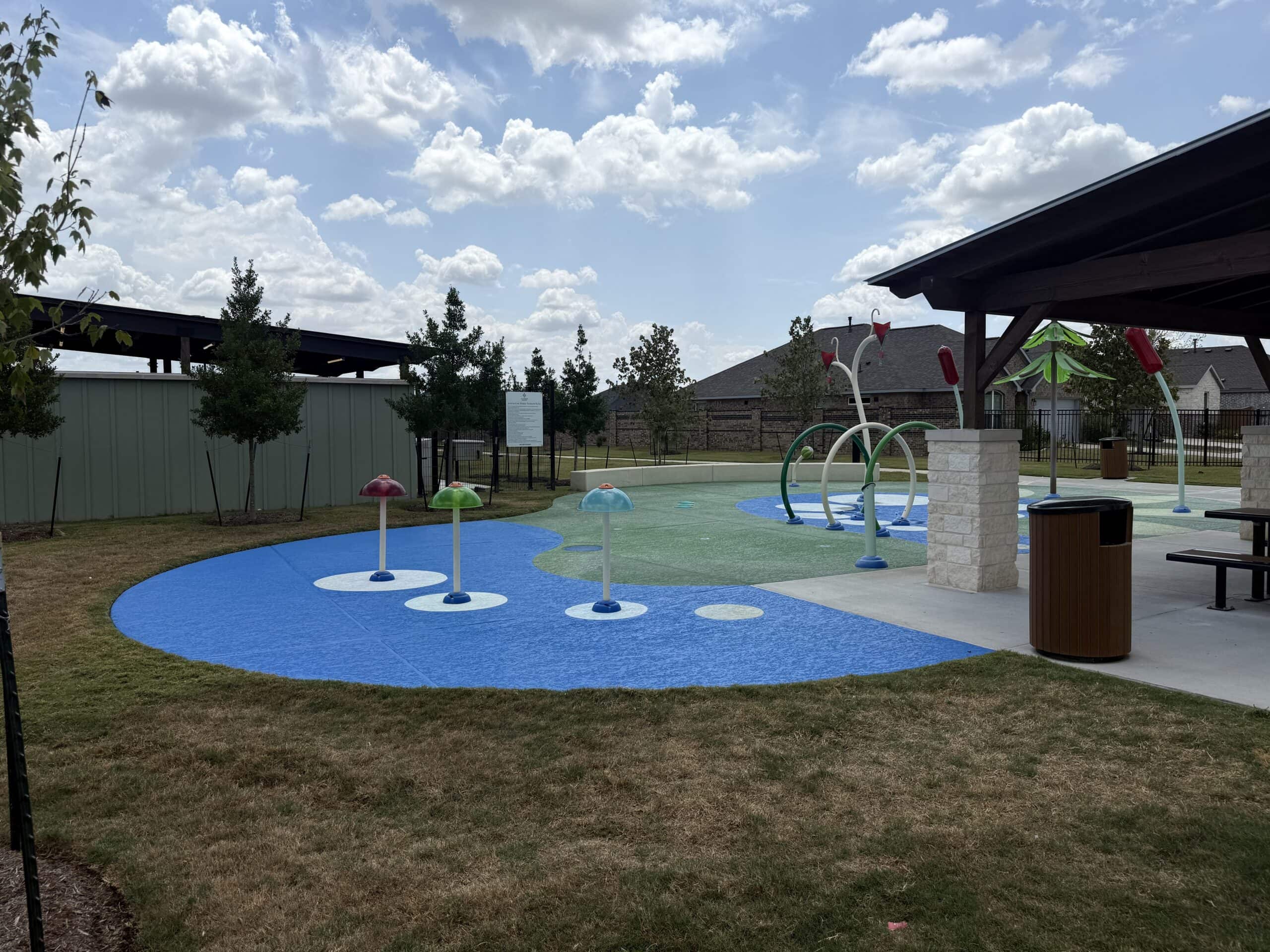 Splash pad at the Cypress Green Amenity Village in Hockley, TX