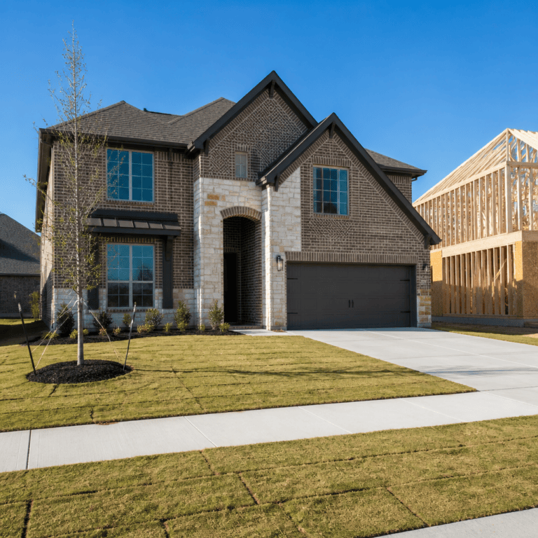 Brand-new Houston-area home with fresh sod — realtor commission on new construction