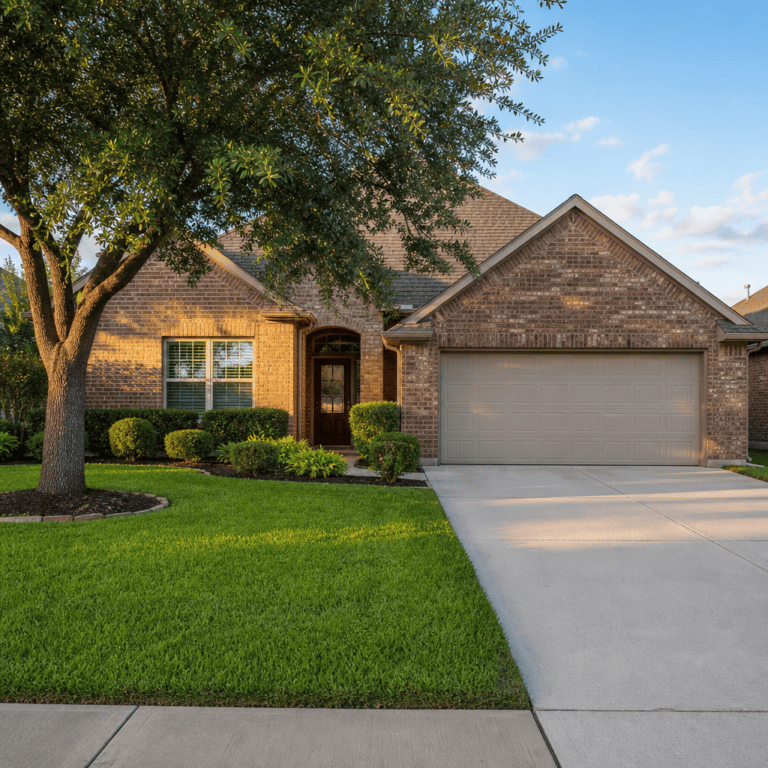 Suburban Cypress brick home whose owner may qualify for the Texas disabled veteran property tax exemption