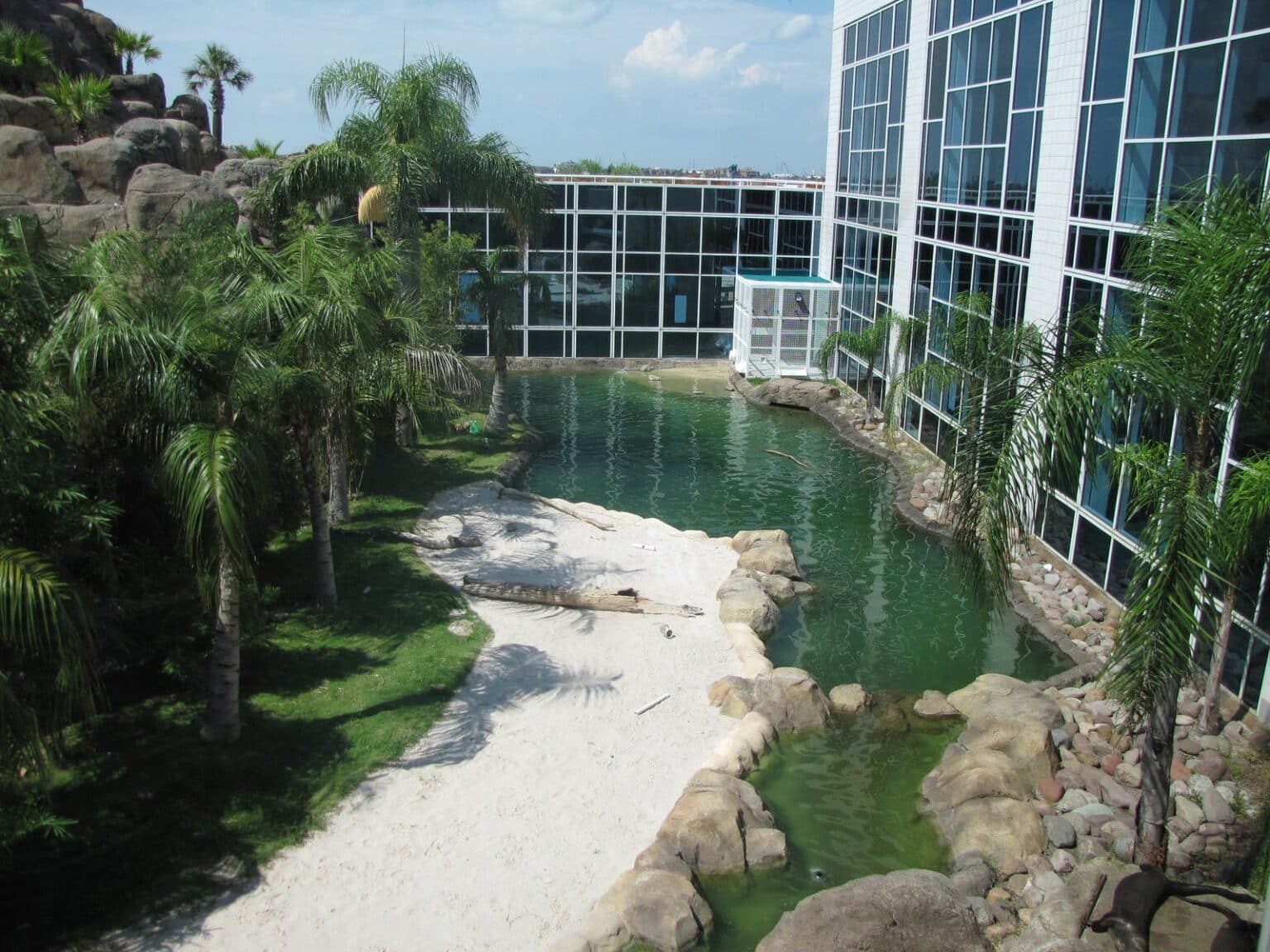 Moody Gardens entrance and exterior in Galveston, TX